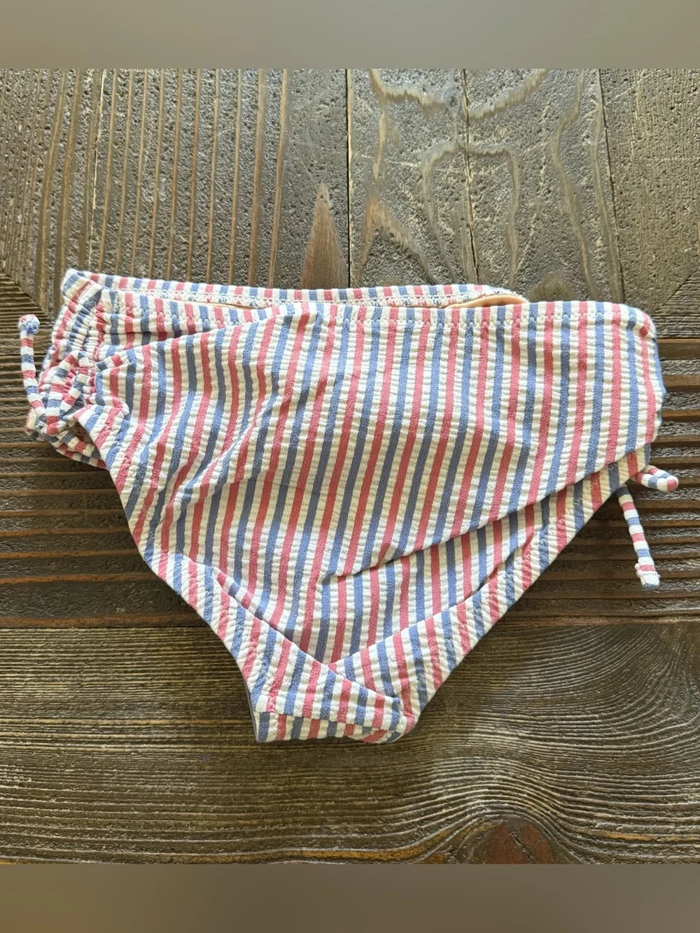 J. Crew Crewcuts Stripe Side Ruched Bikini Swim Bottom XS 4-5